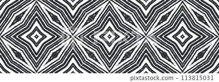 Arabesque hand drawn seamless border. Black Arabesque hand drawn seamless border. Black 113815031