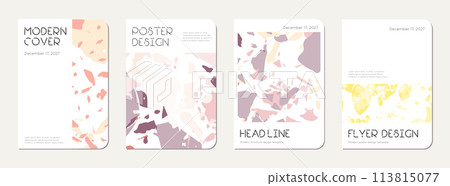 School notebook cover design. Terrazzo abstract 113815077