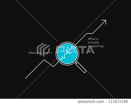 Simple Motivation graphic on a dark background. The Chart line Magnifier Simple Motivation graphic on a dark background. The Chart line Magnifier 113815190