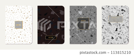 Notebook cover design. Terrazzo abstract Notebook cover design. Terrazzo abstract 113815210
