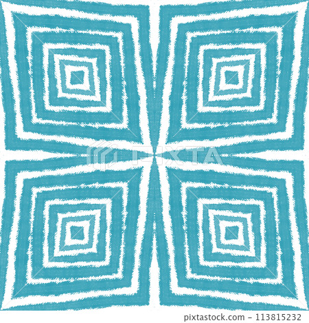Mosaic seamless pattern. Turquoise symmetrical Mosaic seamless pattern. Turquoise symmetrical 113815232