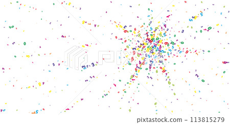 Scattered numbers. Colorful childish digits 113815279