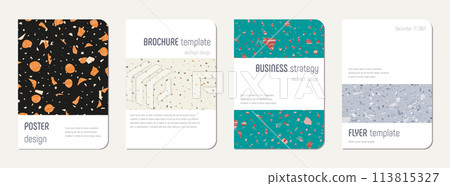 School diary cover design. Terrazzo abstract 113815327