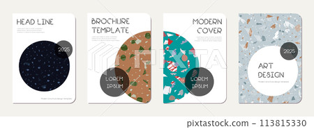 Note book cover design. Terrazzo abstract 113815330