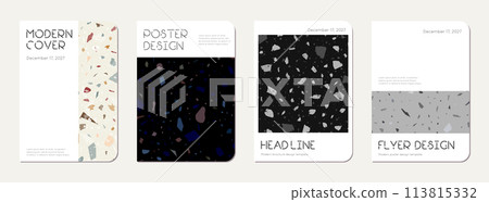 School notebook cover design. Terrazzo abstract School notebook cover design. Terrazzo abstract 113815332