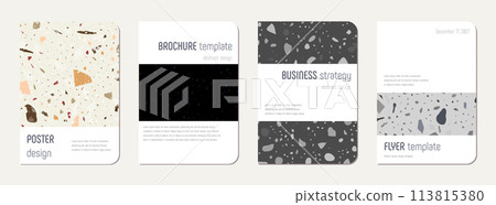 Brochure cover design. Terrazzo abstract 113815380