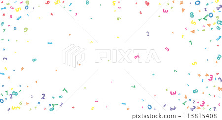 Falling colorful messy numbers. Math study concept with flying digits. Falling colorful messy numbers. Math study concept with flying digits. 113815408