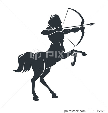 Mythological creature centaurus silhouette Mythological creature centaurus silhouette 113815428