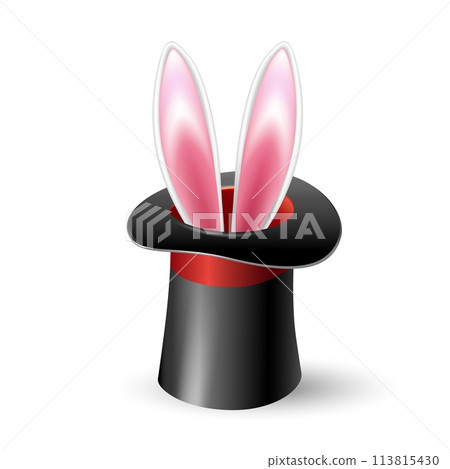 Magic hat with bunny ears Magic hat with bunny ears 113815430