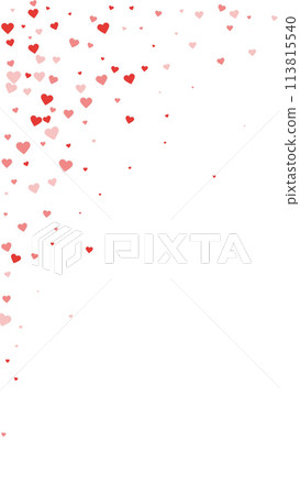 Red hearts scattered on white background. Red hearts scattered on white background. 113815540