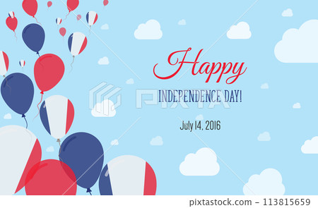 France Independence Day Sparkling Patriotic 113815659
