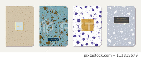 School diary cover design. Terrazzo abstract School diary cover design. Terrazzo abstract 113815679