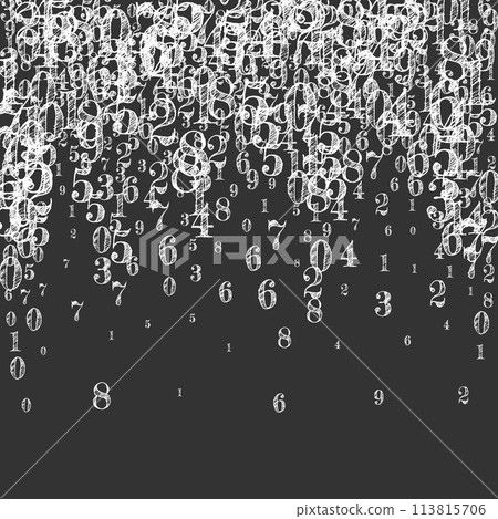 Concept of school background. White chalk numbers 113815706