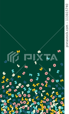 Falling pastel numbers. Math study concept with flying digits. Falling pastel numbers. Math study concept with flying digits. 113815740