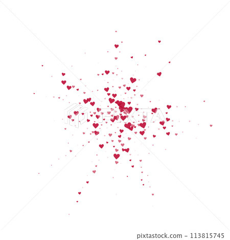 Red hearts scattered on white background. 113815745