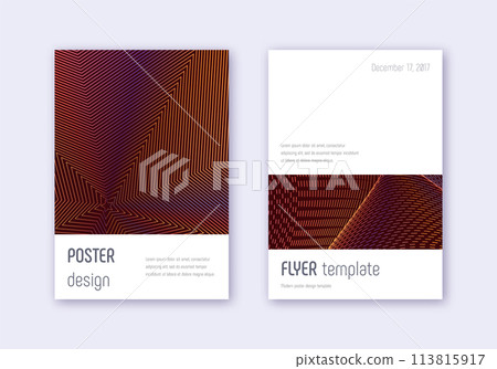 Minimalistic cover design template set. Orange abs Minimalistic cover design template set. Orange abs 113815917