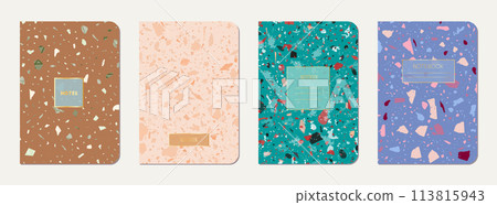 School notebook cover design. Terrazzo abstract 113815943