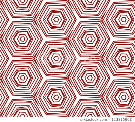 Mosaic seamless pattern. Maroon symmetrical 113815968
