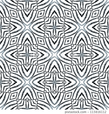 Arabesque hand drawn design. Black and white cute Arabesque hand drawn design. Black and white cute 113816112