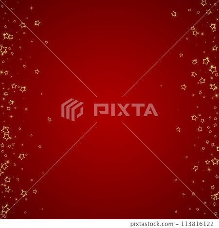Gold sparkling star confetti. 113816122