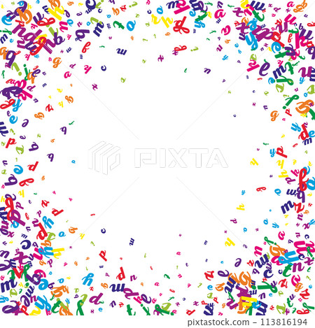 Falling letters of English language. Colorful 113816194