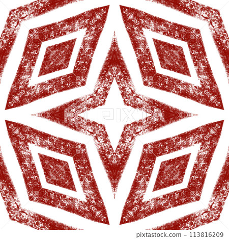 Ikat repeating swimwear design. Wine red 113816209