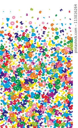 Falling bright numbers. Math study concept with flying digits. Falling bright numbers. Math study concept with flying digits. 113816264