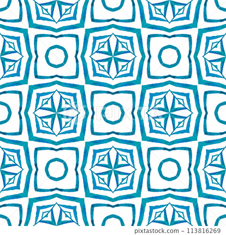 Exotic seamless pattern. Blue fine boho chic Exotic seamless pattern. Blue fine boho chic 113816269