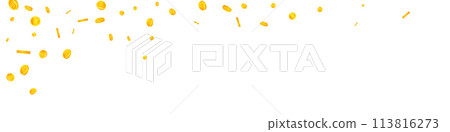 Korean won coins falling. Scattered gold WON Korean won coins falling. Scattered gold WON 113816273