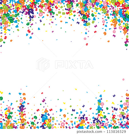 Falling vivid numbers. Math study concept with flying digits. Falling vivid numbers. Math study concept with flying digits. 113816329
