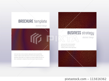 Minimalistic cover design template set. Orange abs Minimalistic cover design template set. Orange abs 113816362