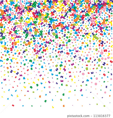 Falling vivid numbers. Math study concept with flying digits. Falling vivid numbers. Math study concept with flying digits. 113816377