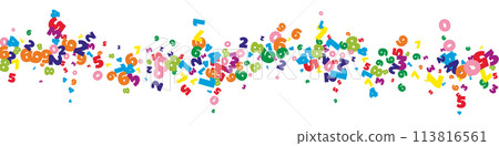 Falling bright numbers. Math study concept with flying digits. Falling bright numbers. Math study concept with flying digits. 113816561