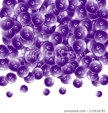 Zinc round capsules scattered randomly. 113816781