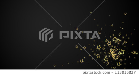 Gold sparkling star confetti. 113816827