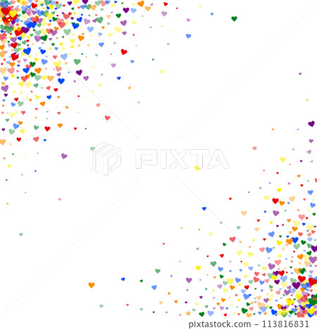 Rainbow colored scattered hearts. LGBT valentine Rainbow colored scattered hearts. LGBT valentine 113816831