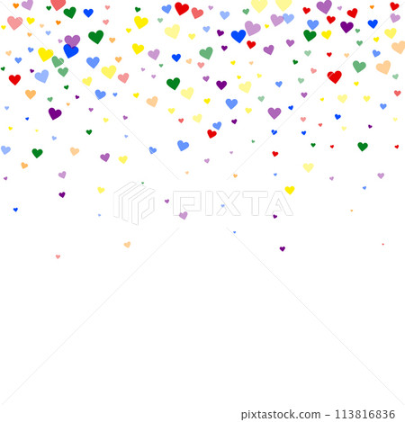 Rainbow colored scattered hearts. LGBT valentine Rainbow colored scattered hearts. LGBT valentine 113816836