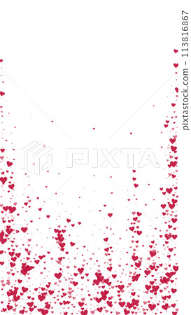 Red hearts scattered on white background. Red hearts scattered on white background. 113816867