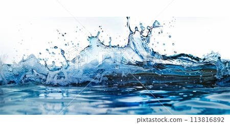 Water splash on white background Water splash on white background 113816892