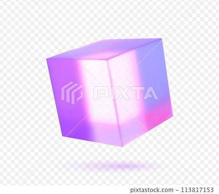3d vector render glass cube set. 113817153