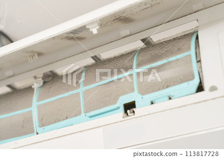 髒空調過濾器的特寫 113817728