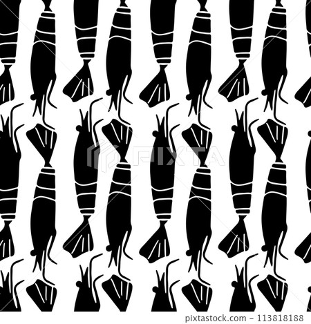 Seamless pattern with silhouettes shrimps. Background for packing, textile. Seamless pattern with silhouettes shrimps. Background for packing, textile. 113818188