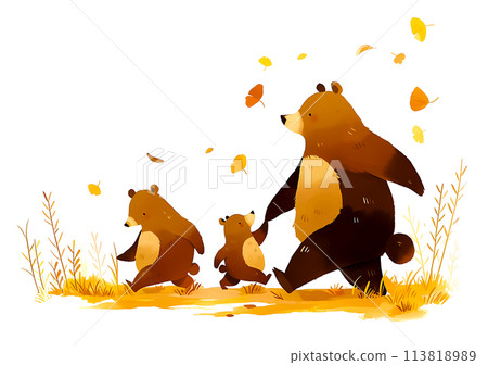 A family of bears taking a walk A family of bears taking a walk 113818989