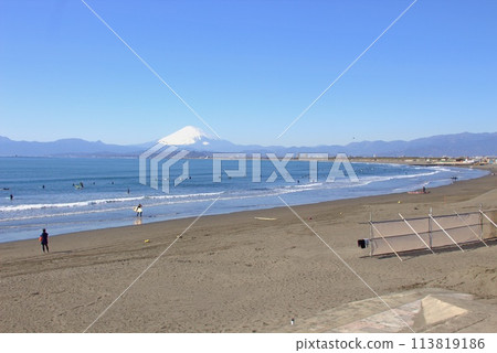 從湘南海岸看到的湘南風景 從湘南海岸看到的湘南風景 113819186