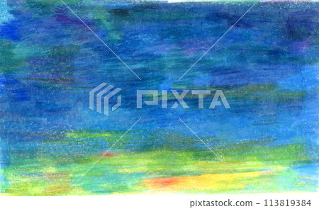 靈感來自日出天空和大海的透明背景素材 113819384