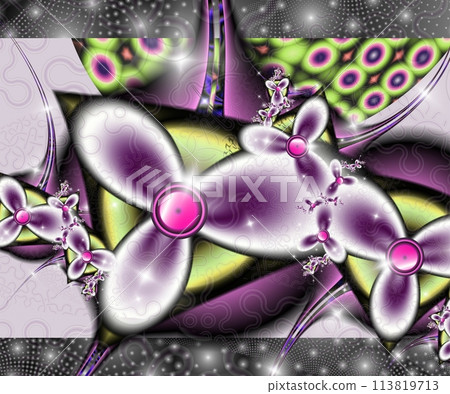 Computer generated abstract colorful fractal artwork 113819713