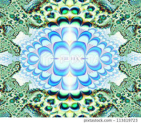 Computer generated abstract colorful fractal artwork 113819723