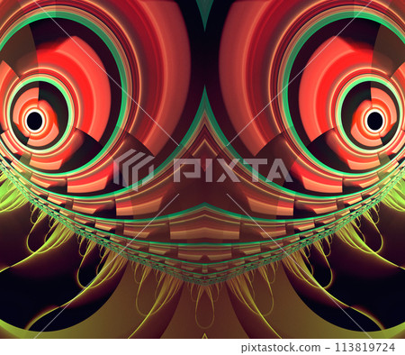 Computer generated abstract colorful fractal artwork 113819724