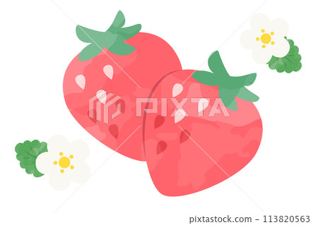 兩個可愛的草莓插畫素材2 兩個可愛的草莓插畫素材2 113820563