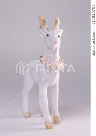 christmas tree toy white fawn on a white background 113820708